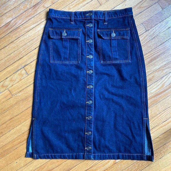 Current/Elliott Dresses & Skirts - CURRENT ELLIOT DENIM CARPENTER style MIDI DENIM SKIRT SIZE 30==8/10 US